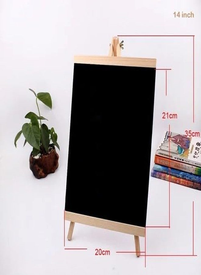 Brille Bee Chalkboard Wooden Tabletop Easel for Kids Learning, Message Board, Restaurant Menu, Welcome Sign & Wedding Décor - Portable Blackboard Display for Events, Cafes & Home (White 20x36cm) - Image 2